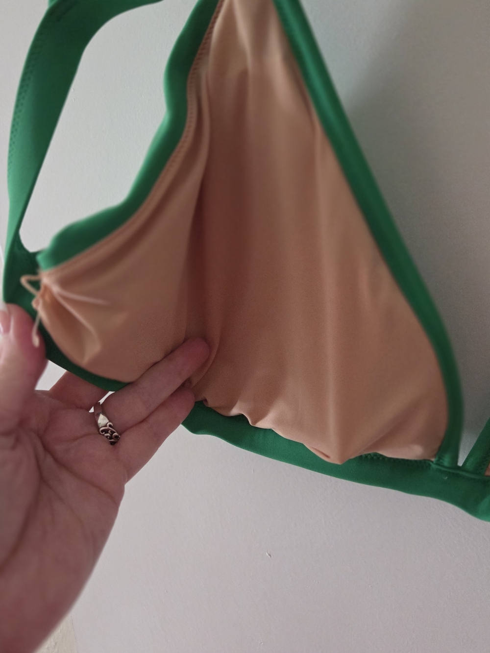 J.Crew 3x Green Ruffled Strap Triangle Bikini Top - Picture 6 of 6